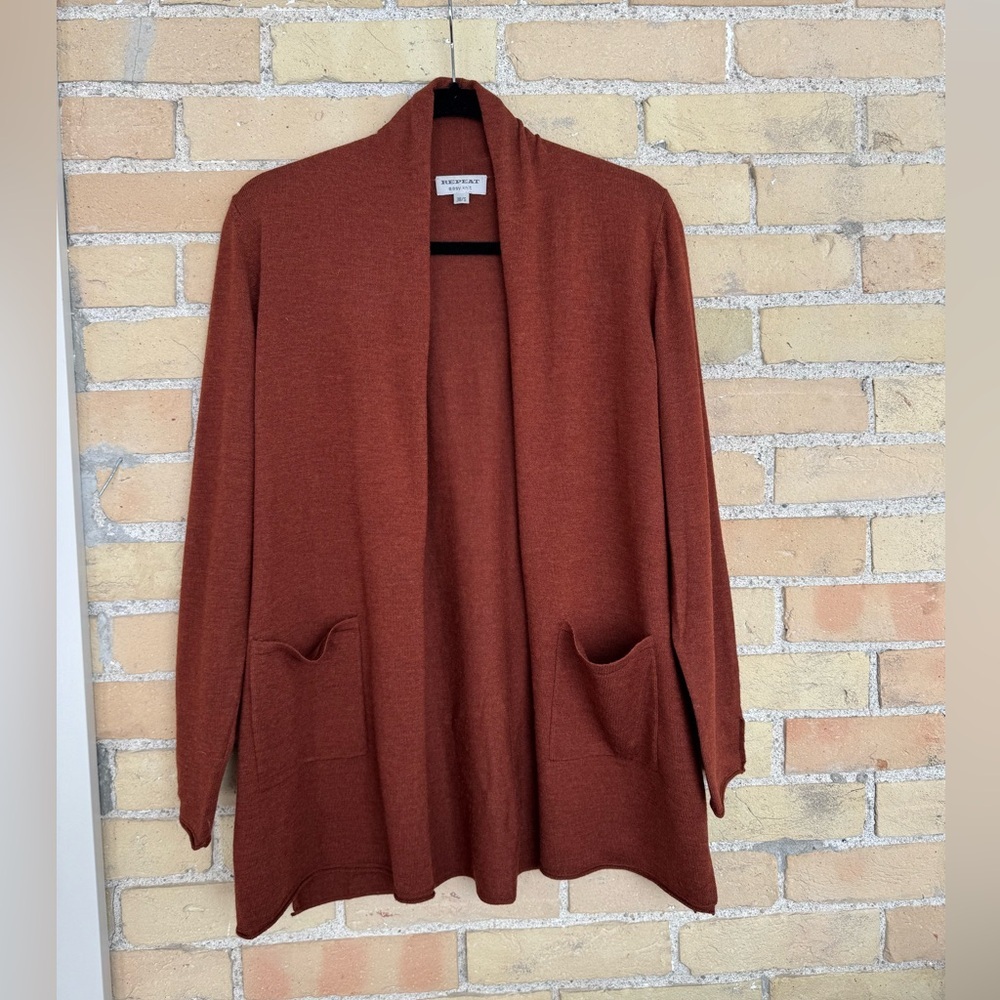 Repeat Wool Open Cardigan